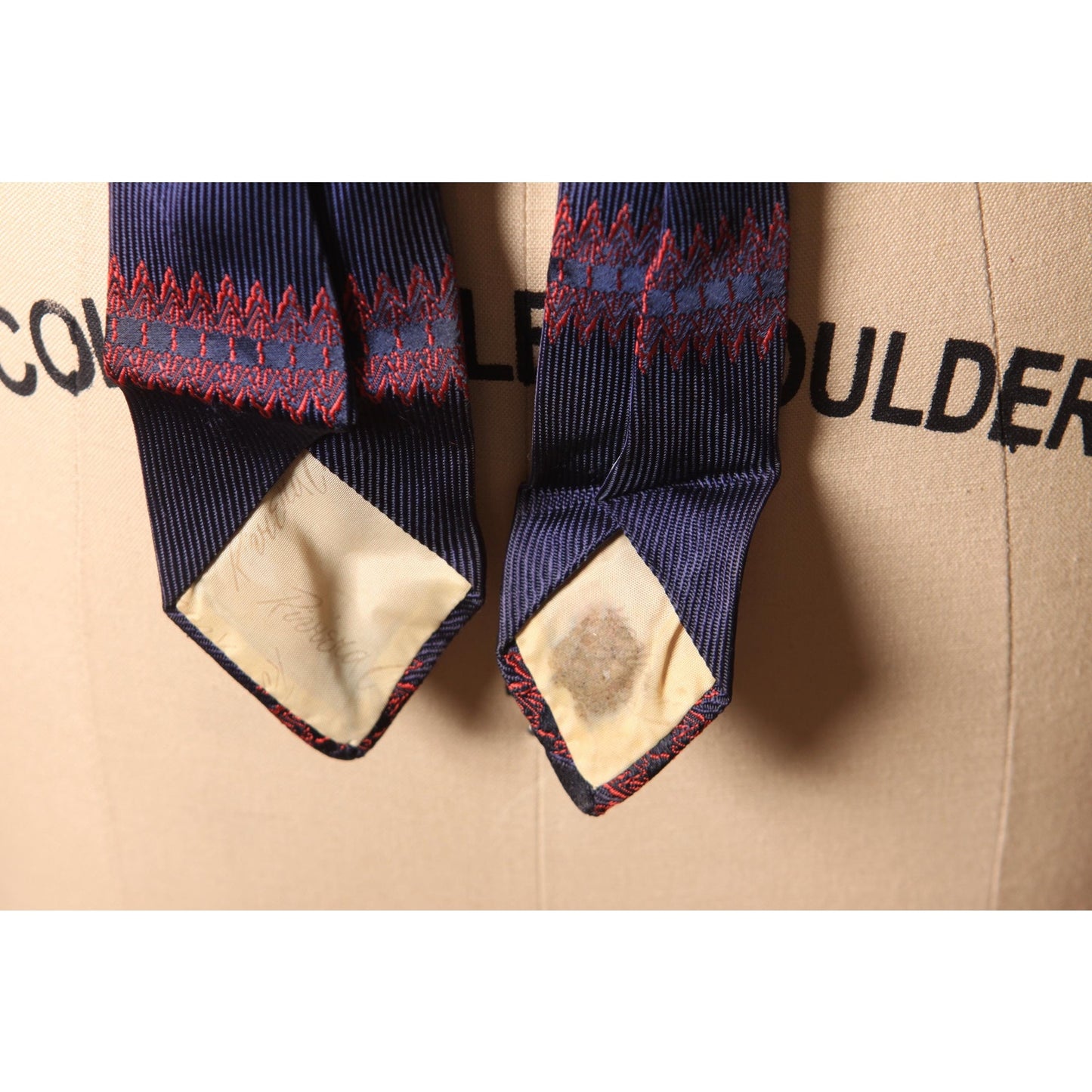 1950s Blue and Red Pattern Necktie Tie by Riviera by Pilgrim