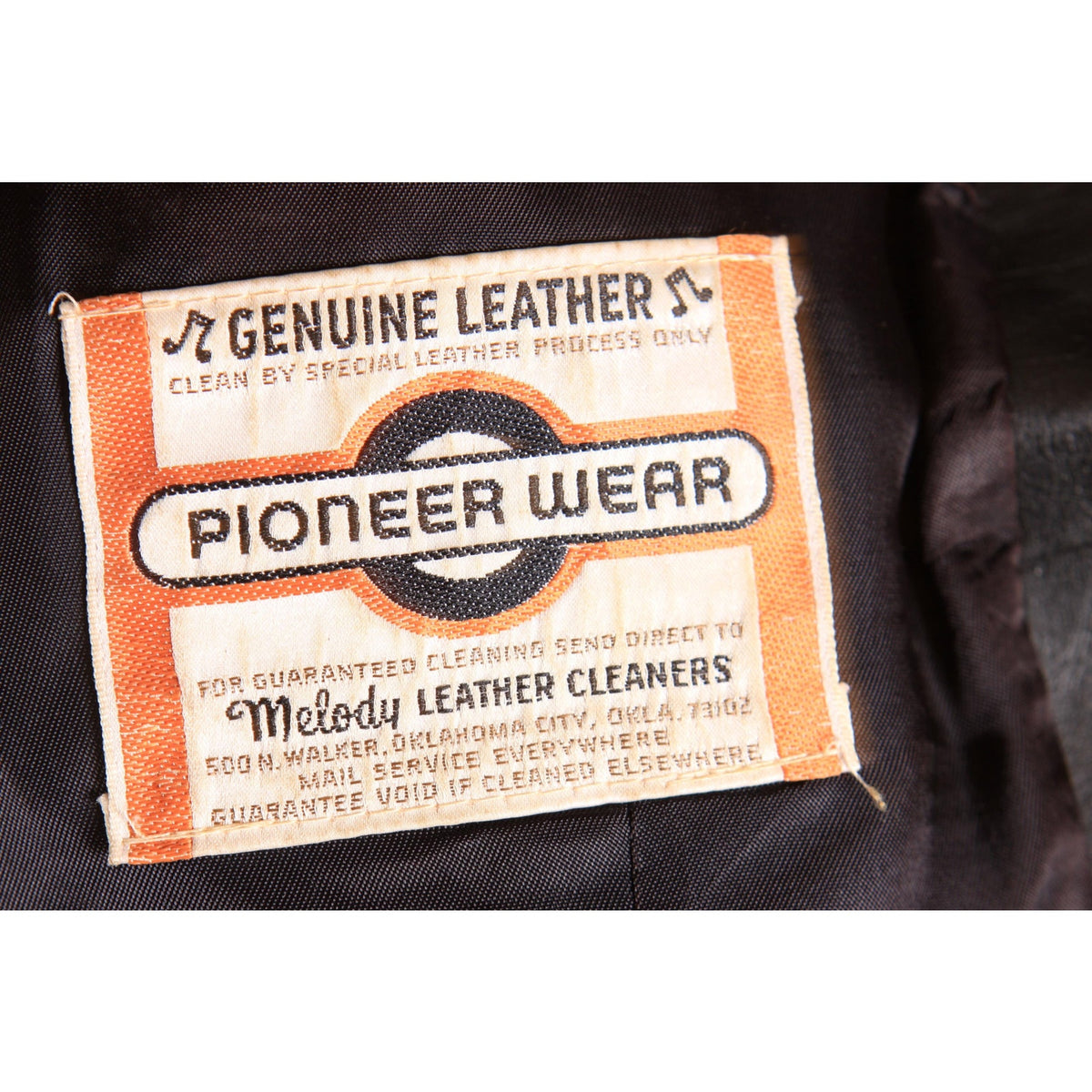1970s Black Leather Western Style Long Sleeve Lined Mens Jacket by Pioneer Wear -L