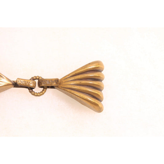 Antique 1920s Brass Gold Tone Metal Bow Shape Belt Buckle