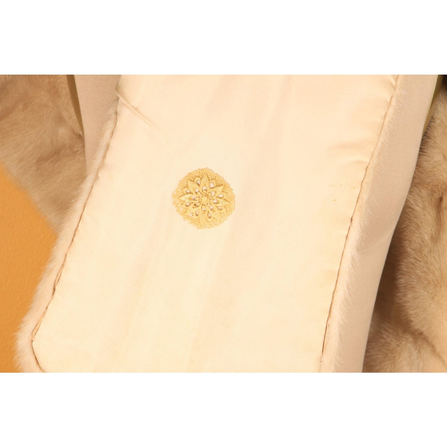 1950s Blonde Cream Mink Fur Shawl Wrap by Evan's Furs