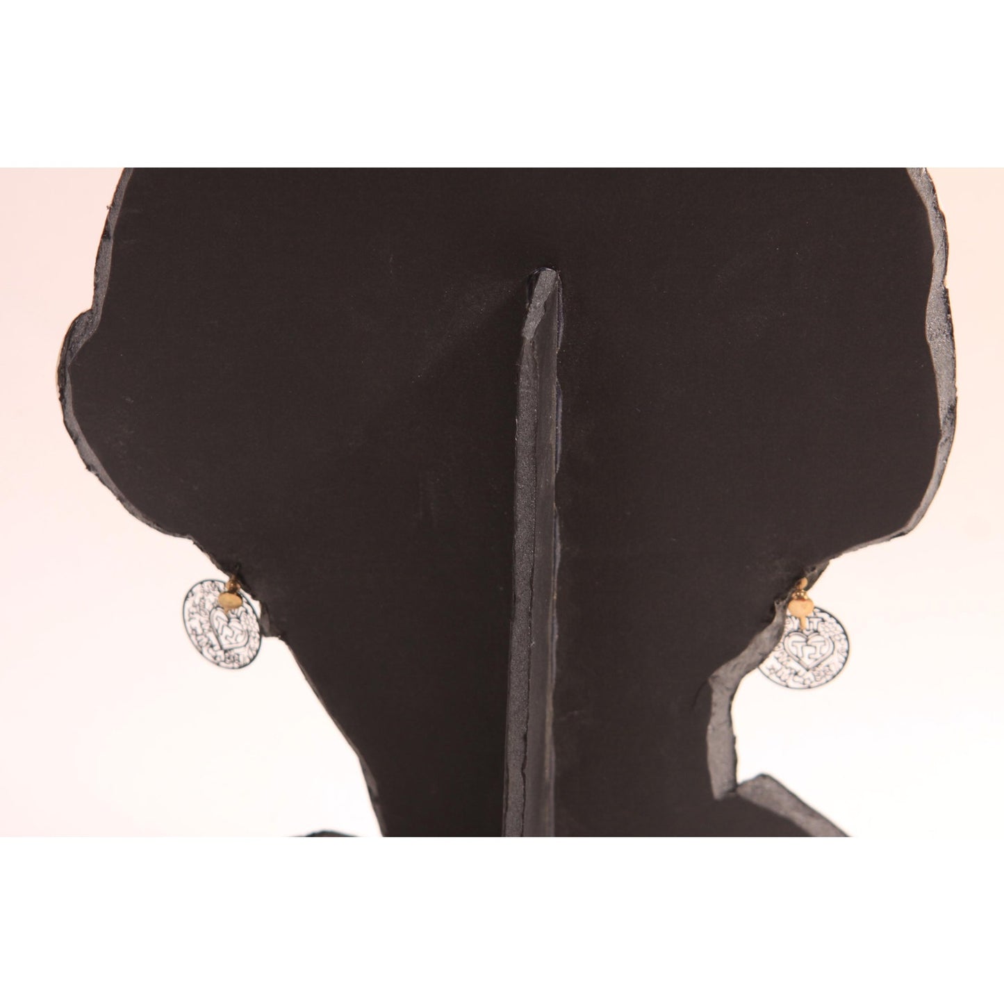 1960s Black Novelty Enamel Try It You'll Like It Screw Back Earrings