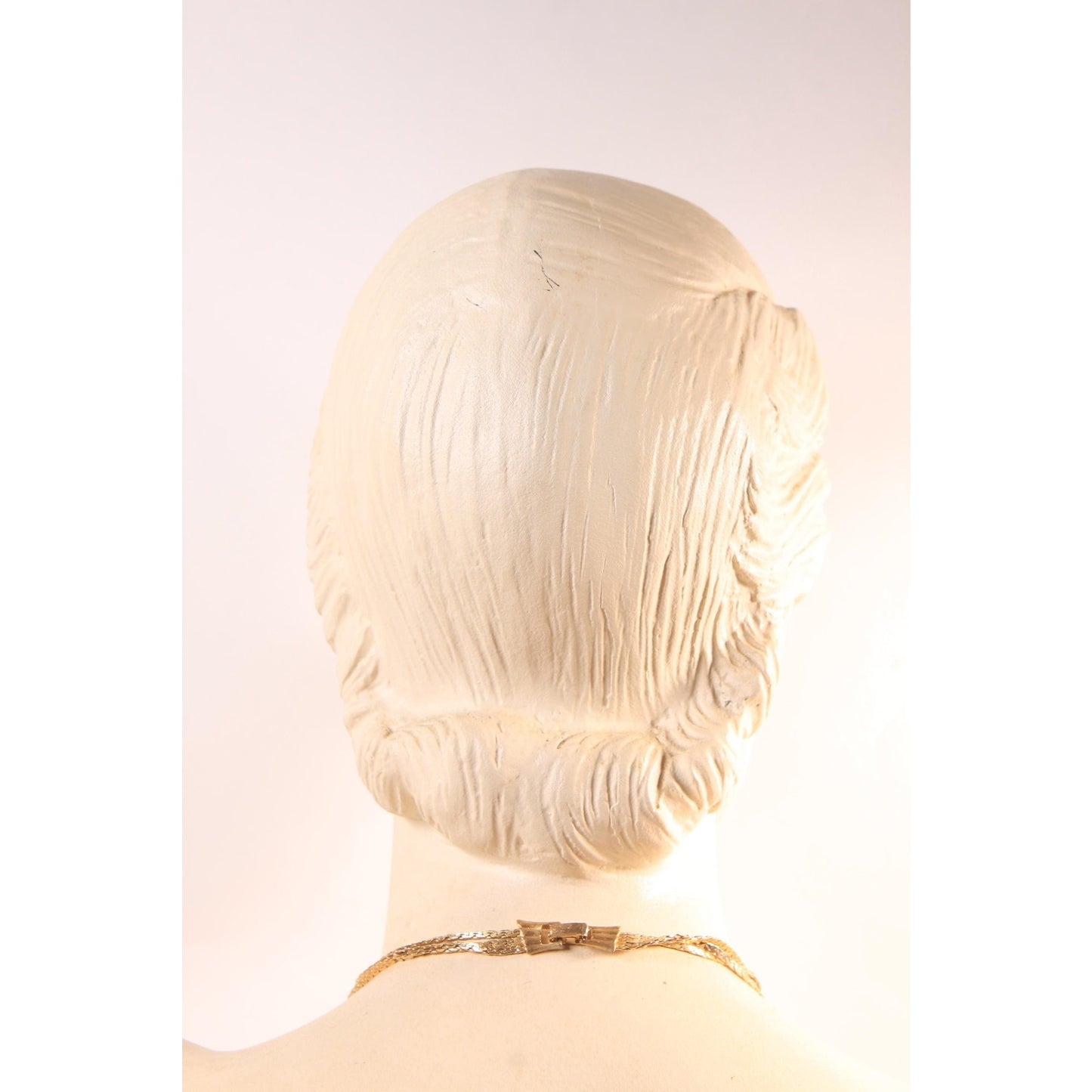 1970s Gold Tone Metal Fan Shape Pendant Necklace