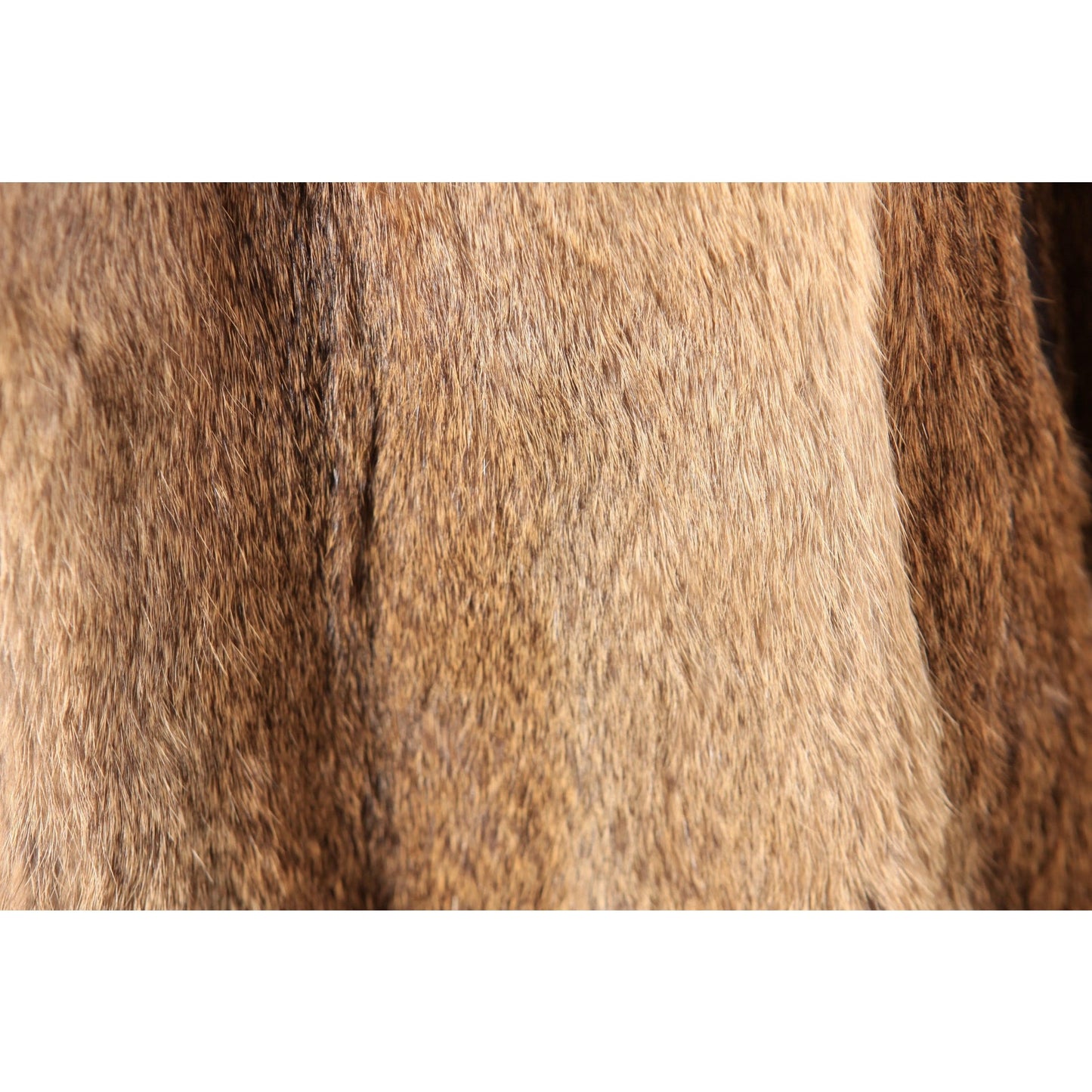1970s Brown and Gray Rabbit Fur and Shearling Trim Collar Coat by Montgomery Ward -M-L