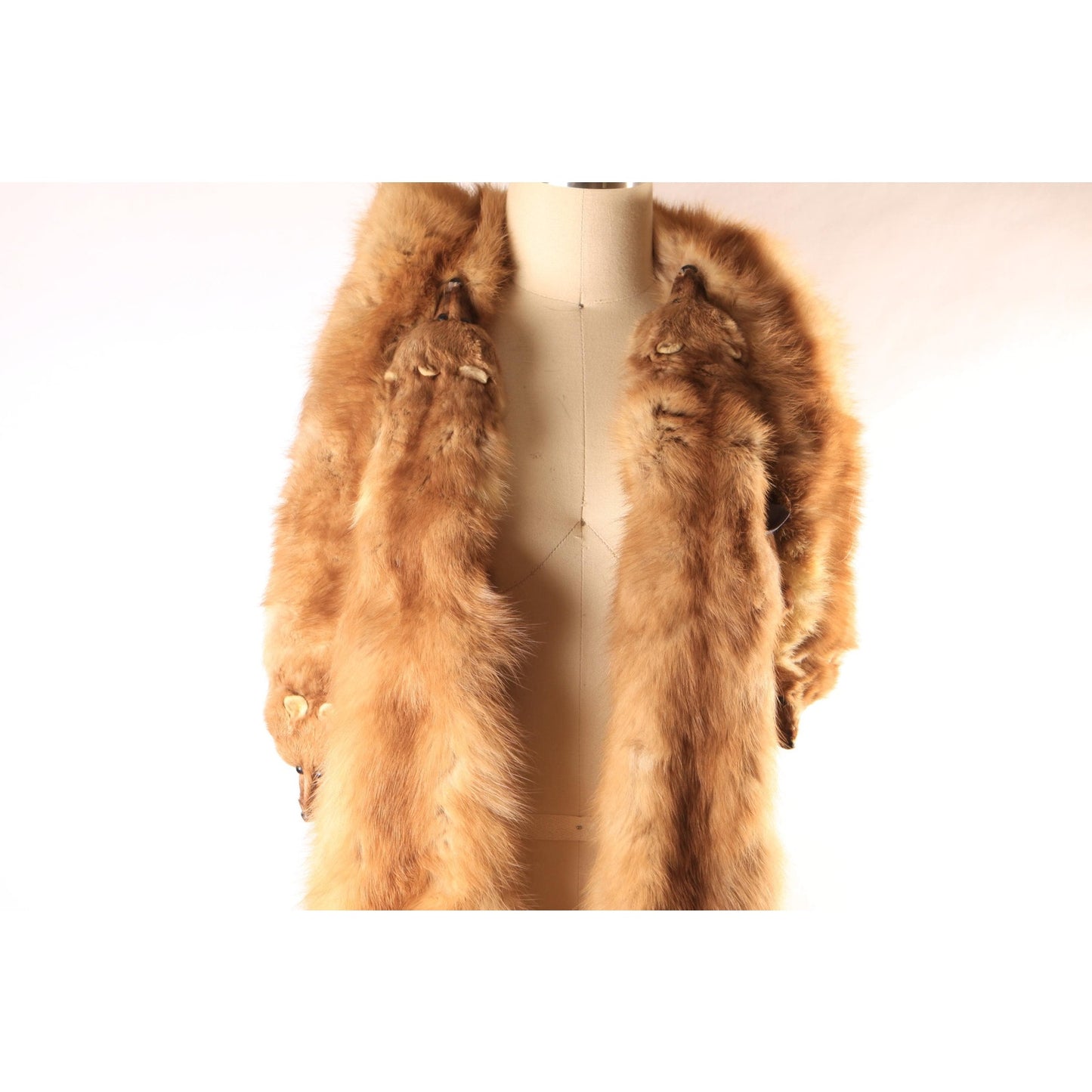 1950s Brown Four Piece Mink Fur Pelt Shawl Wrap