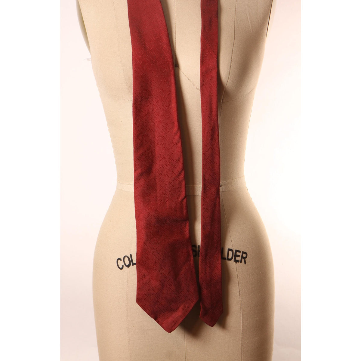 1970s Dark Red Burgundy Dacron Polyester Wide Necktie Tie