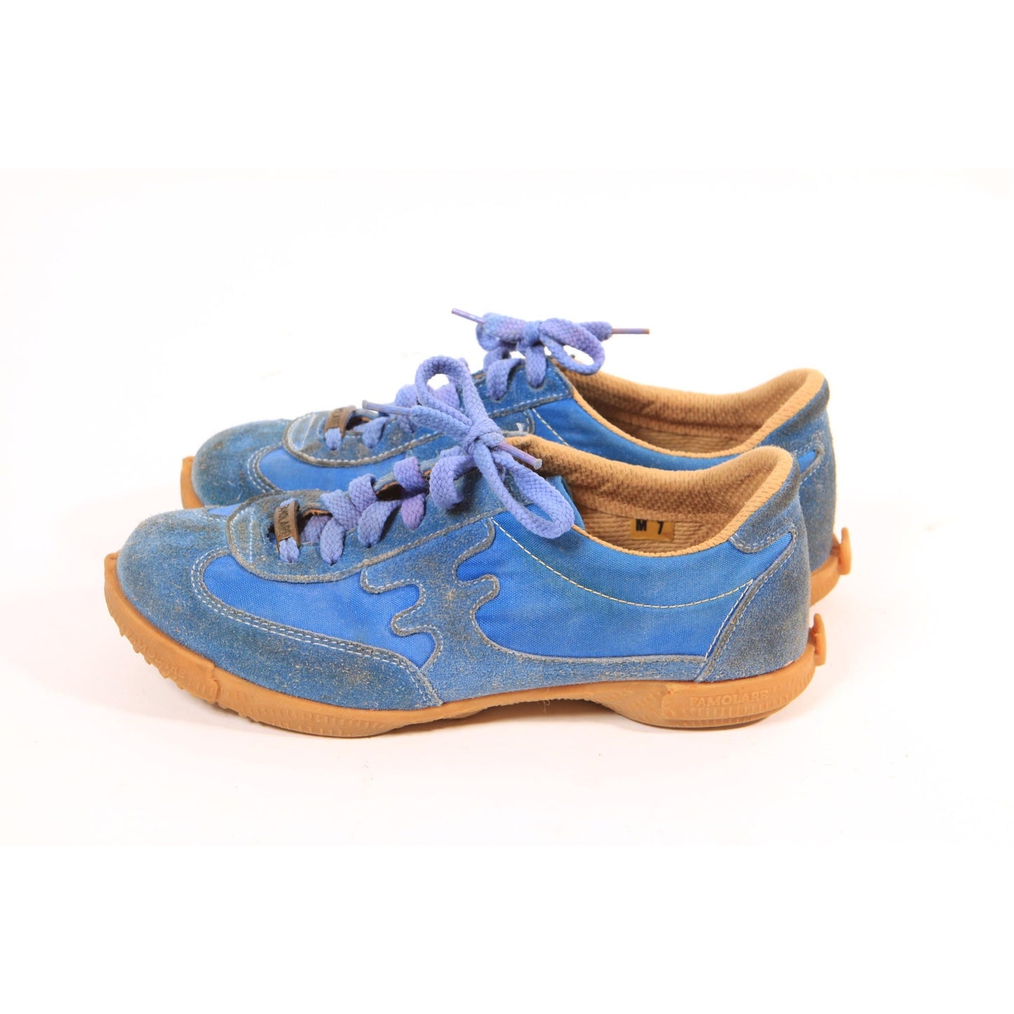 1970s Blue Suede Leather Tennis Shoes Sneakers by Wingnut Famolare-Size 7