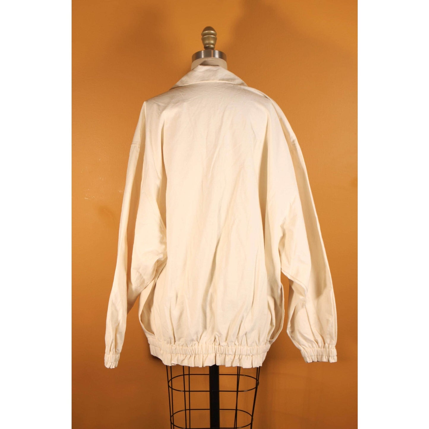 Deadstock 1980s Cream Off White Novelty Precious Kitty Heart Button Down Flour Feed Sack Jacket