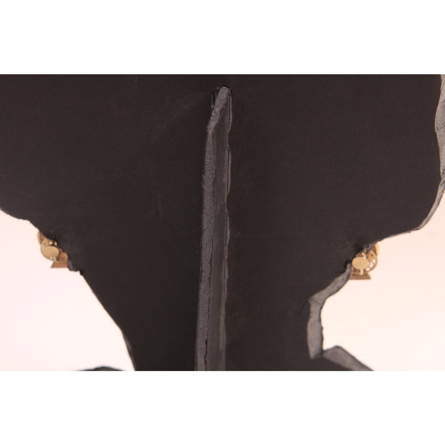 1950s Gold Tone Metal Moon and Triangle Geometric Abstract Screw Back Earrings