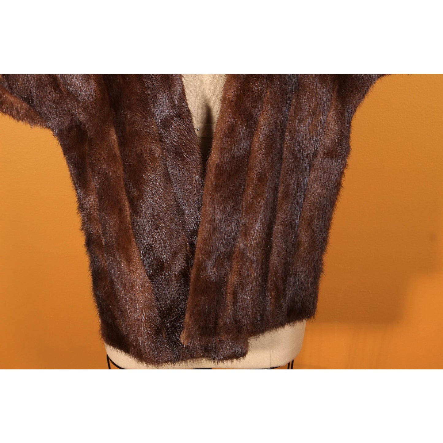 1950s Dark Brown Mink Fur Wrap Shawl