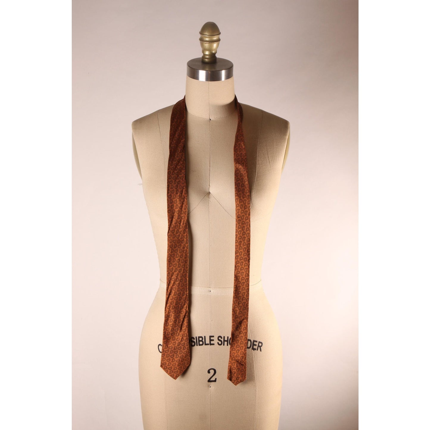 1970s Brown Paisley Necktie Tie