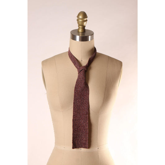 1960s Purple and Pink Flecked Sweater Knit Necktie Tie