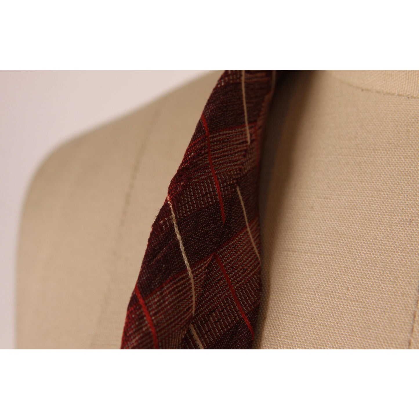 1950s Brown and Red Plaid Necktie Tie by Beau Brummell