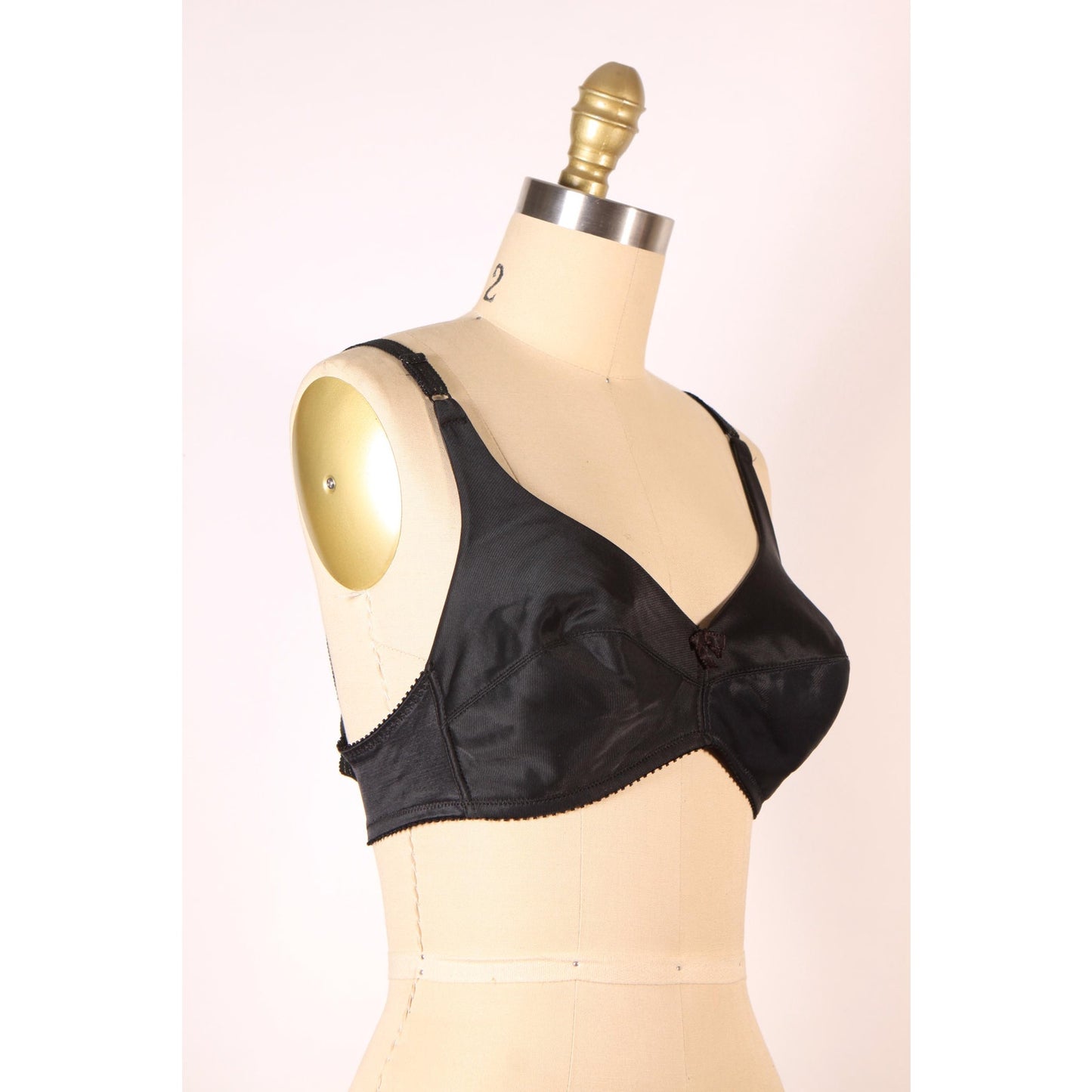 1970s Black Lightly Padded Bow Detail Bra by Montgomery Ward-38B