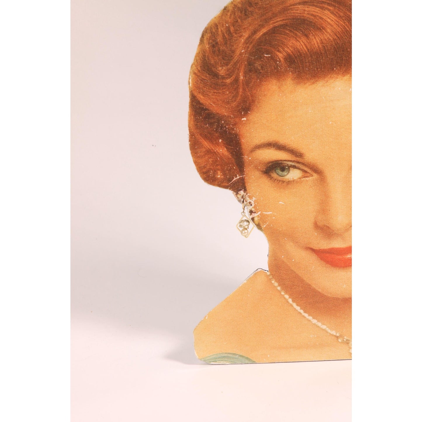 1950s Silver Tone Metal Geometric Faux Pearl Dangling Screw Back Earrings