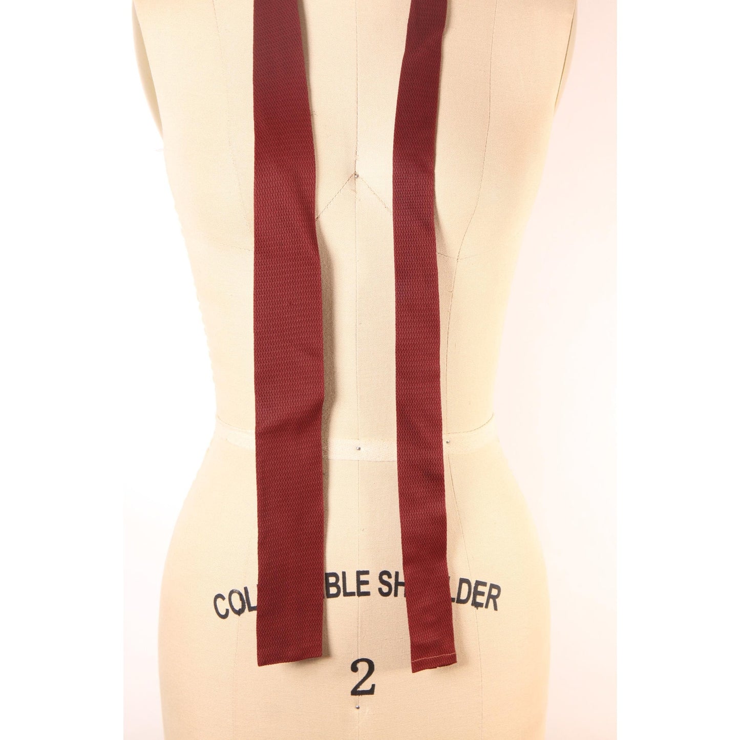1950s Dark Red Square Bottom Necktie Tie by Cavalier