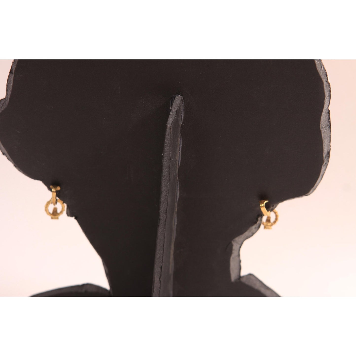 1950s Gold Tone Metal Dangling Hoop Clip On Earrings