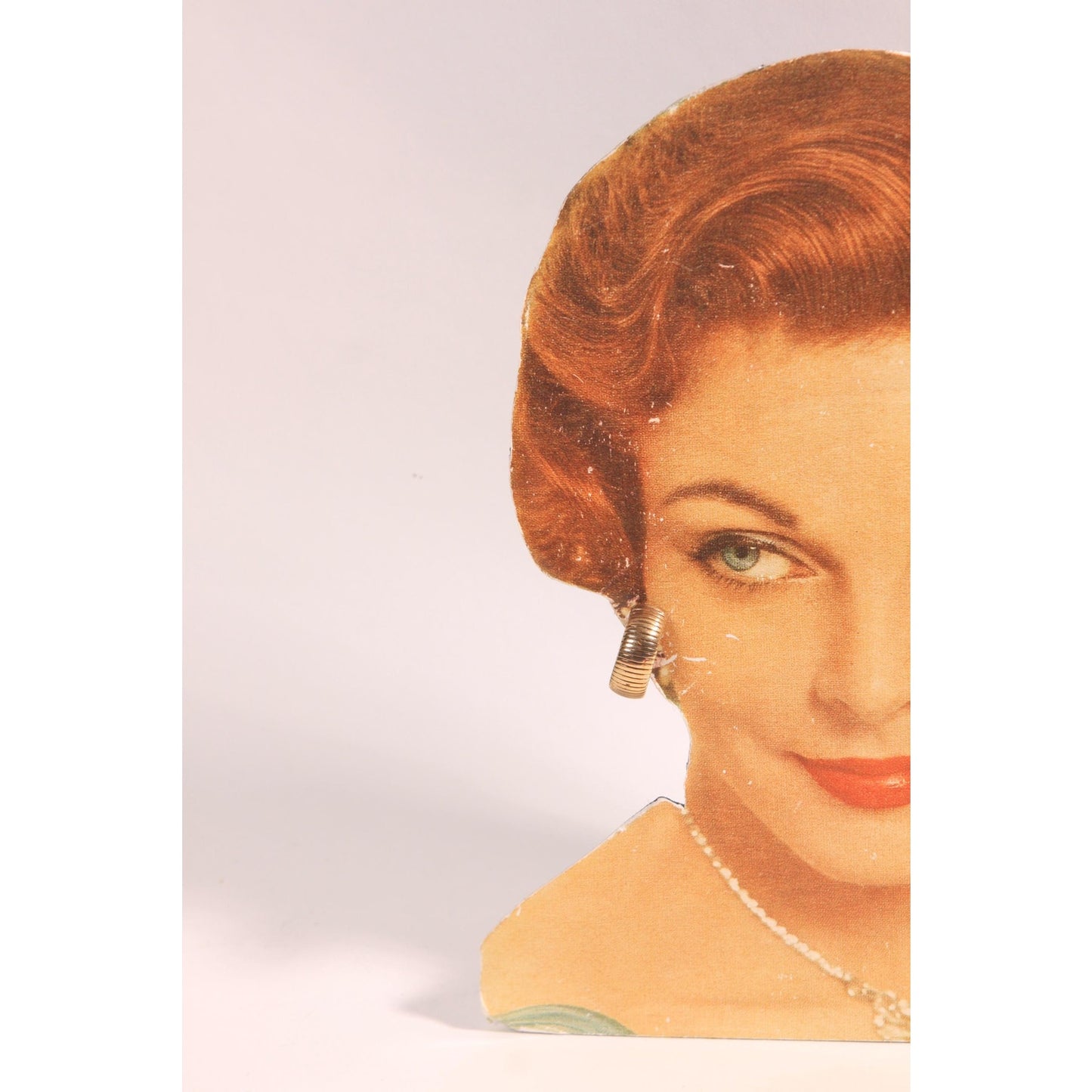 1970s Brass Gold Tone Ridged Metal Hoop Clip On Earrings