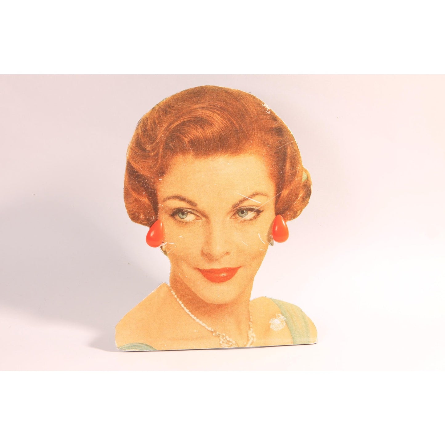 1960s Orange Plastic Tear Drop Screw Back Earrings