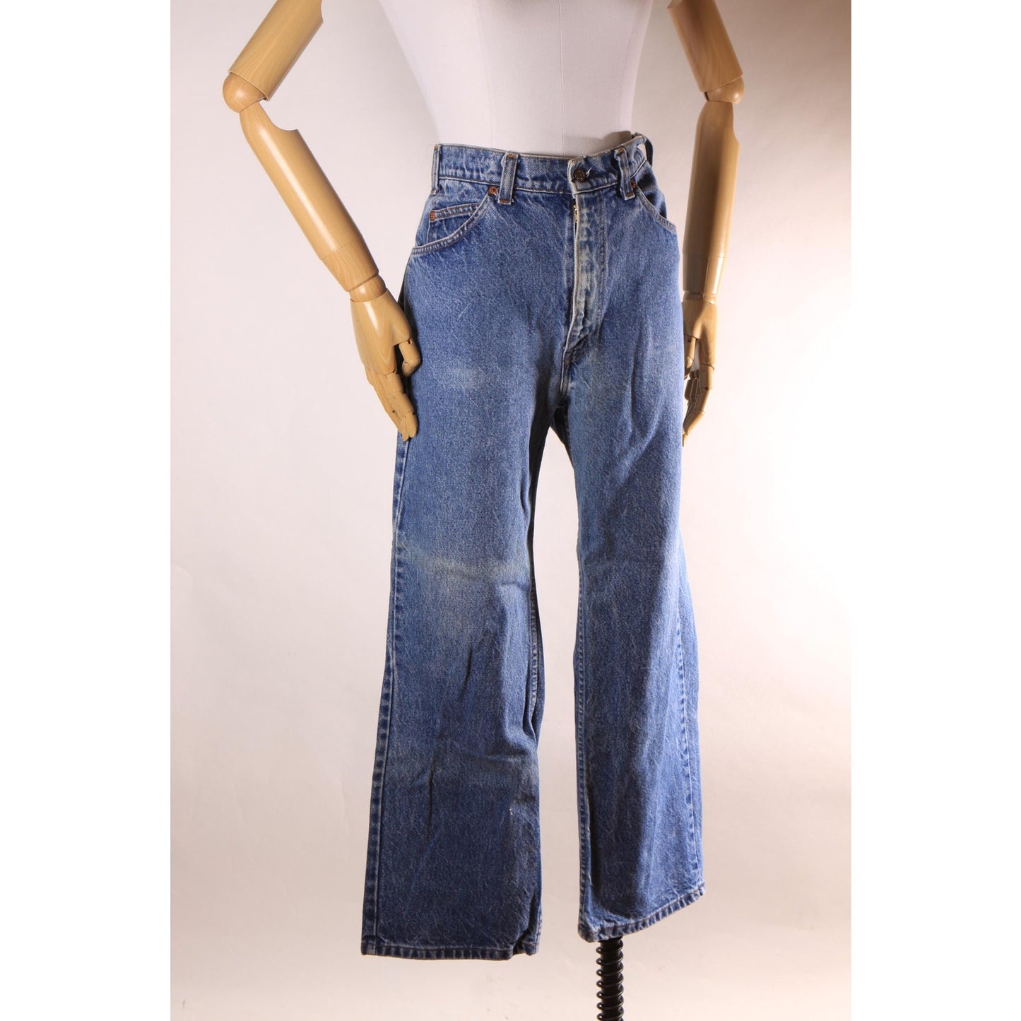 1970s 1980s Blue Denim 517 Mens Orange Tab Jeans by Levi's - 36x29