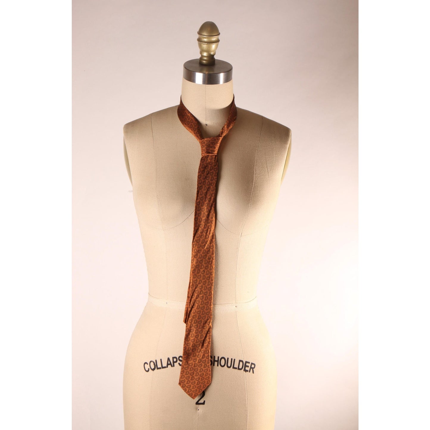 1970s Brown Paisley Necktie Tie