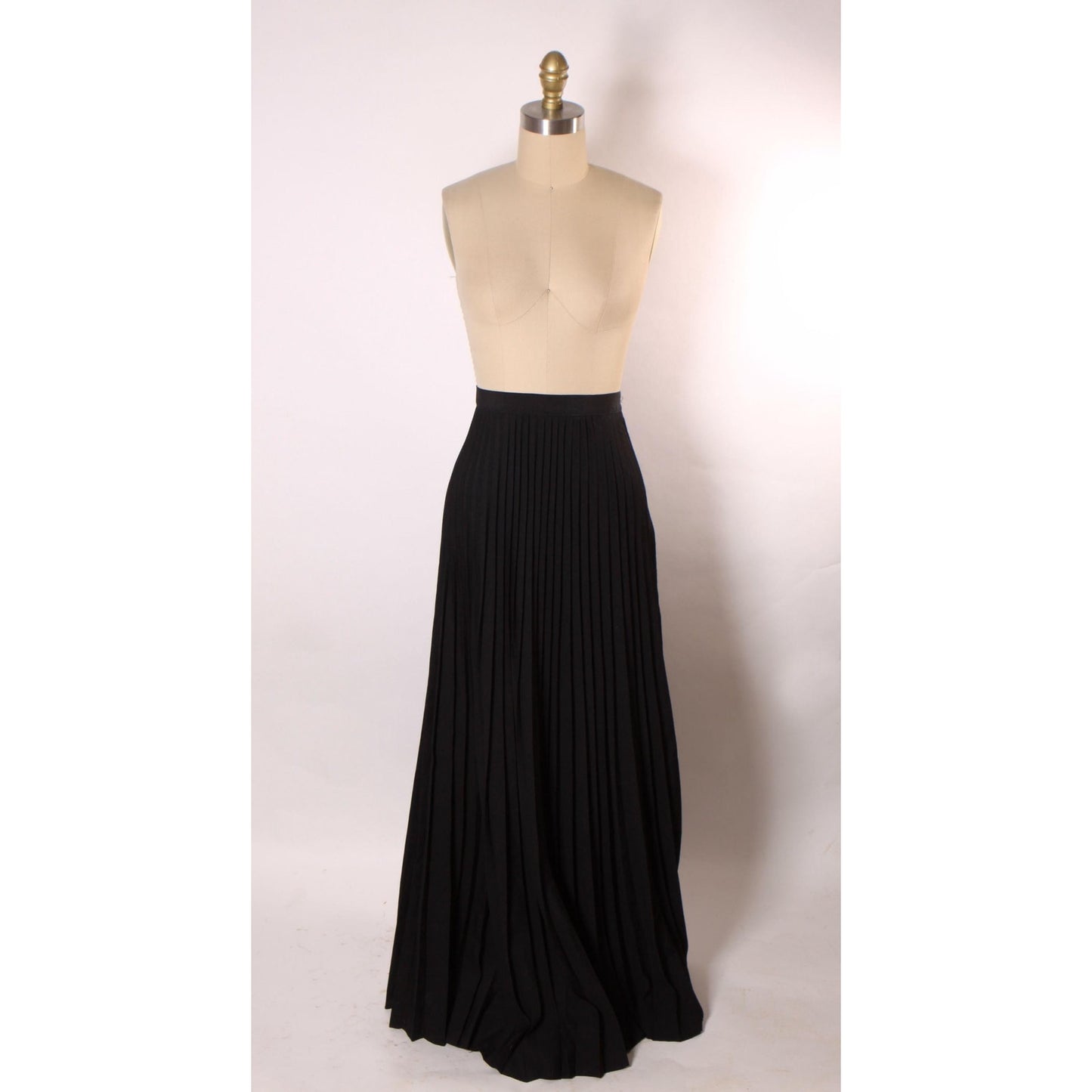 1970s Black Full Length Pleated Skirt by Koret -S