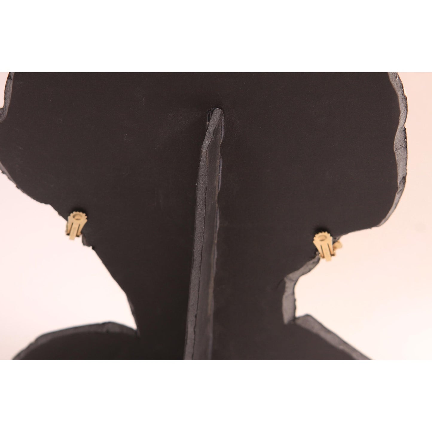 1960s Novelty Gold Tone Metal Chain Clip On Earrings by Reinad