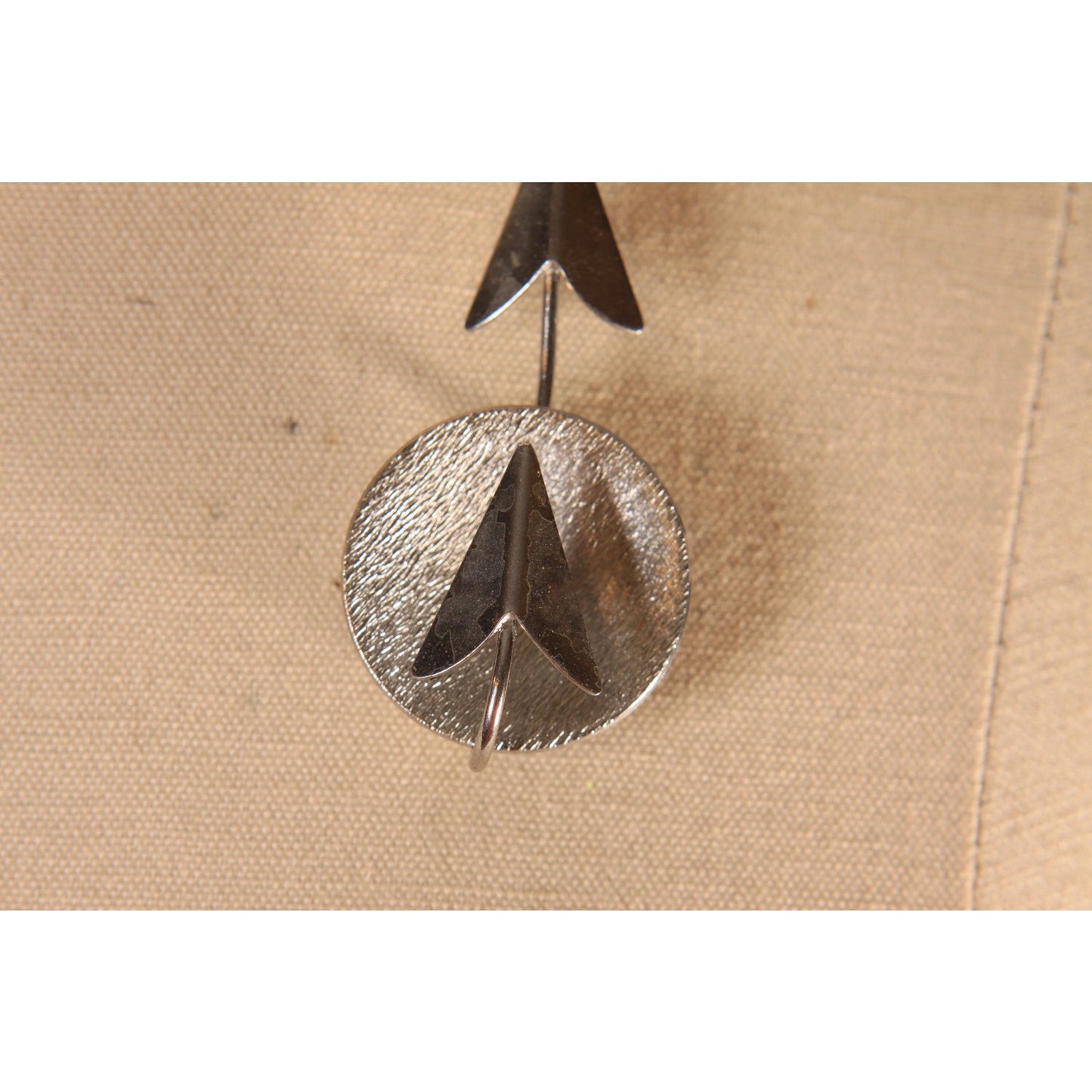 1950s Silver Tone Metal Atomic Arrow Novelty Brooch