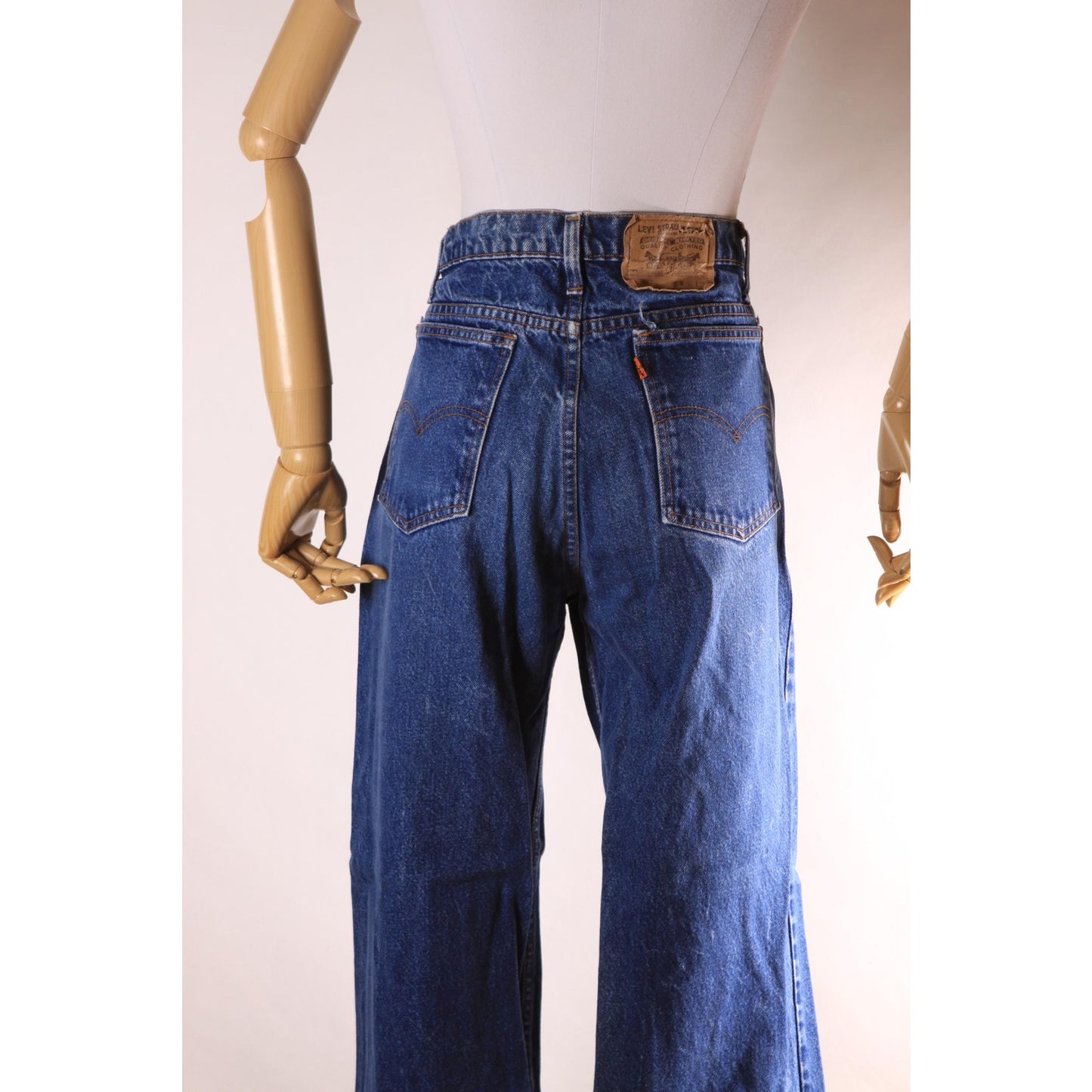 1980s Blue Denim 517 Mens Orange Tab Jeans by Levi's - 36x29