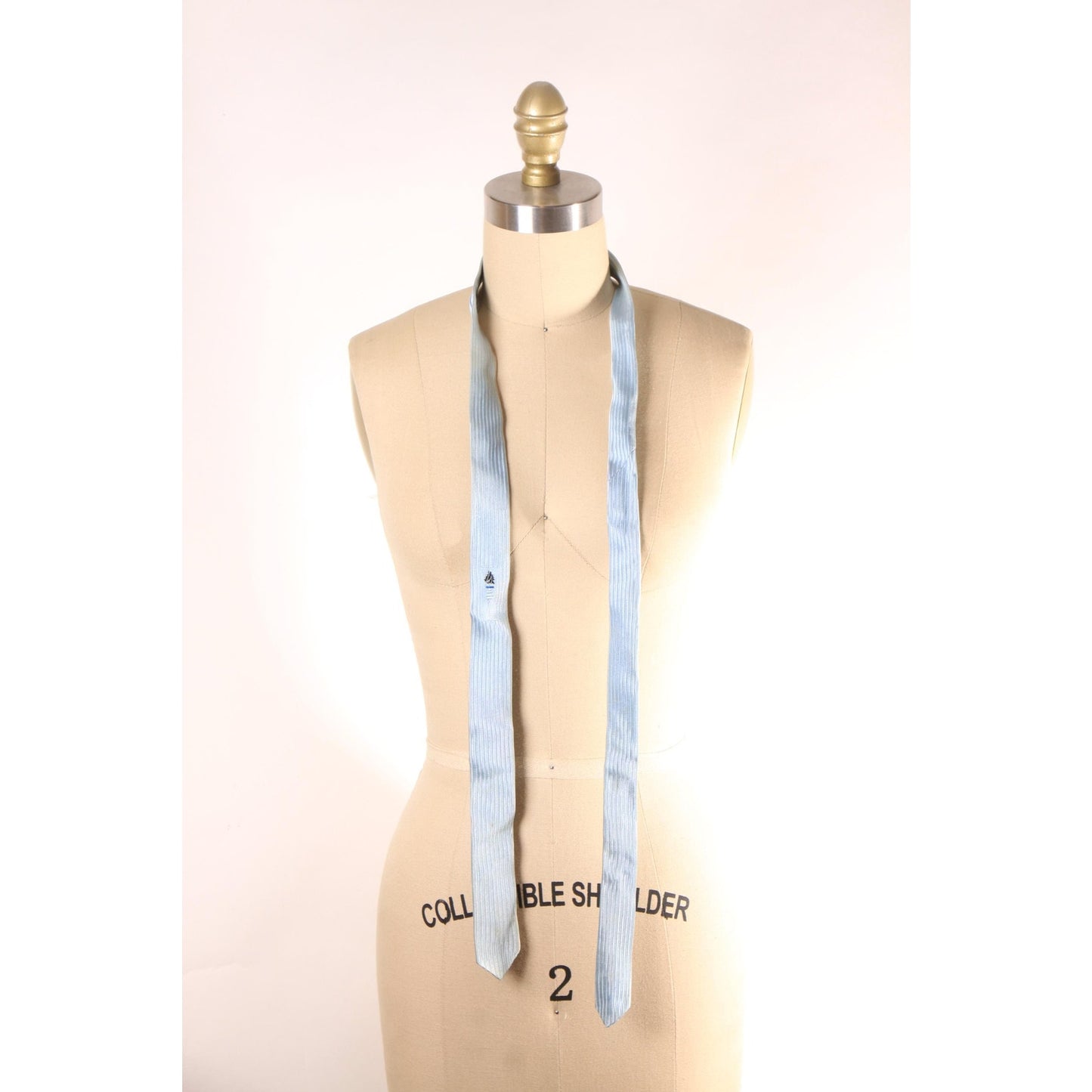 1950s 1960s Pale Blue Torch Novelty Skinny Necktie Tie