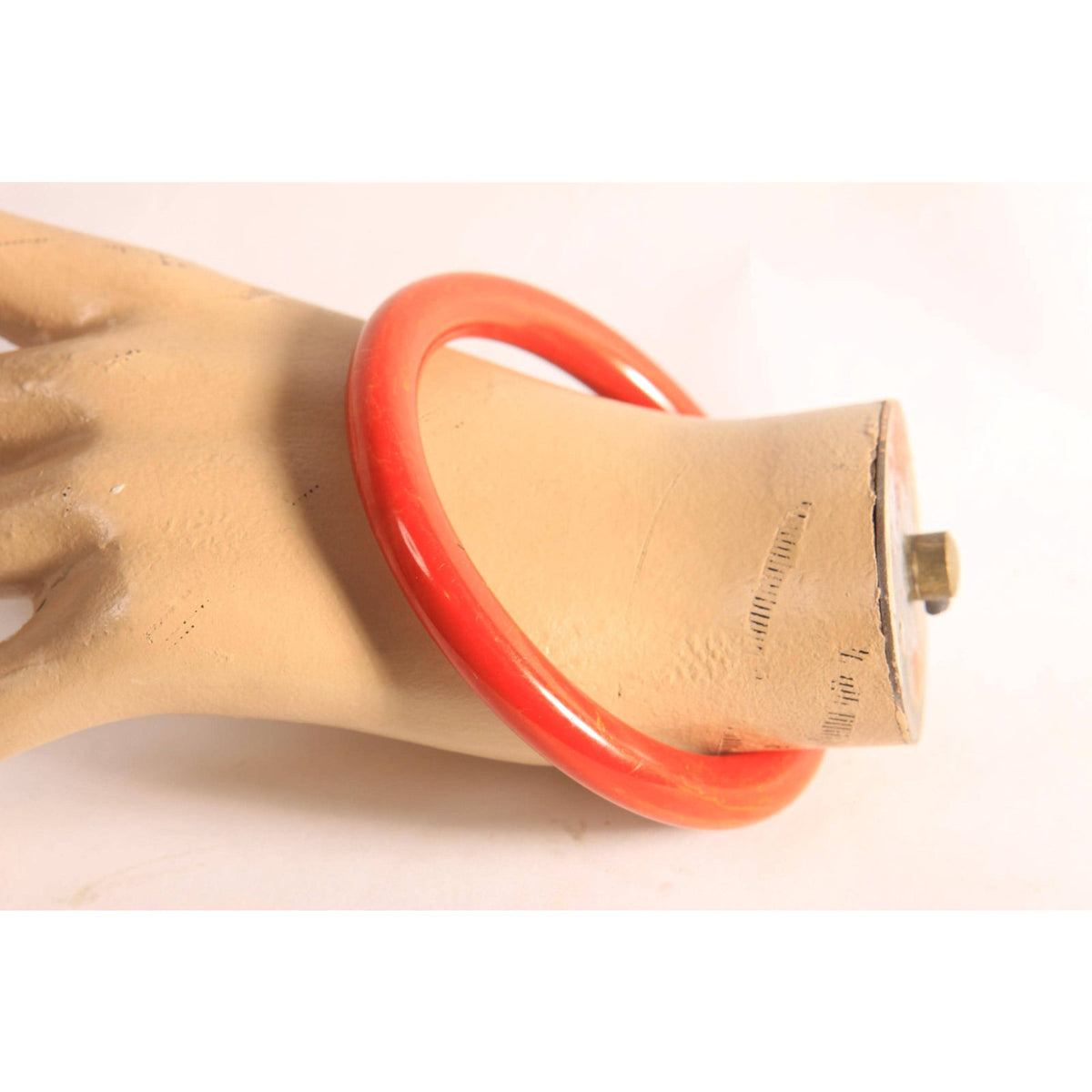 1940s 1950s Tomato Soup Red and Yellow Swirl End of Day Bakelite Bangle Bracelet