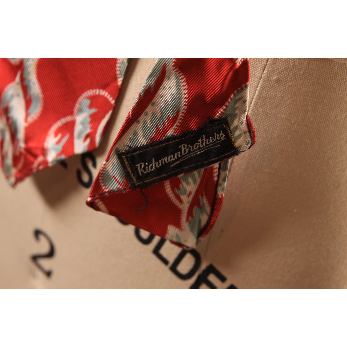1950s Red, White and Blue Novelty Seashell Print Necktie Tie by Richmond Brothers