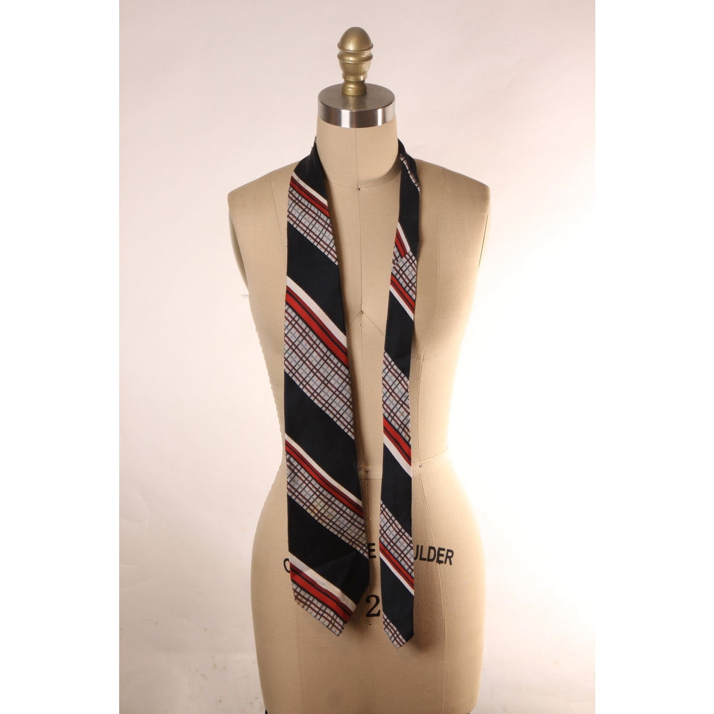 1970s Red, White and Blue Striped Necktie Tie by Wembley