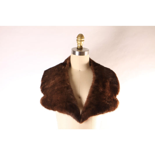 1950s Dark Brown Mink Fur Bib Collar