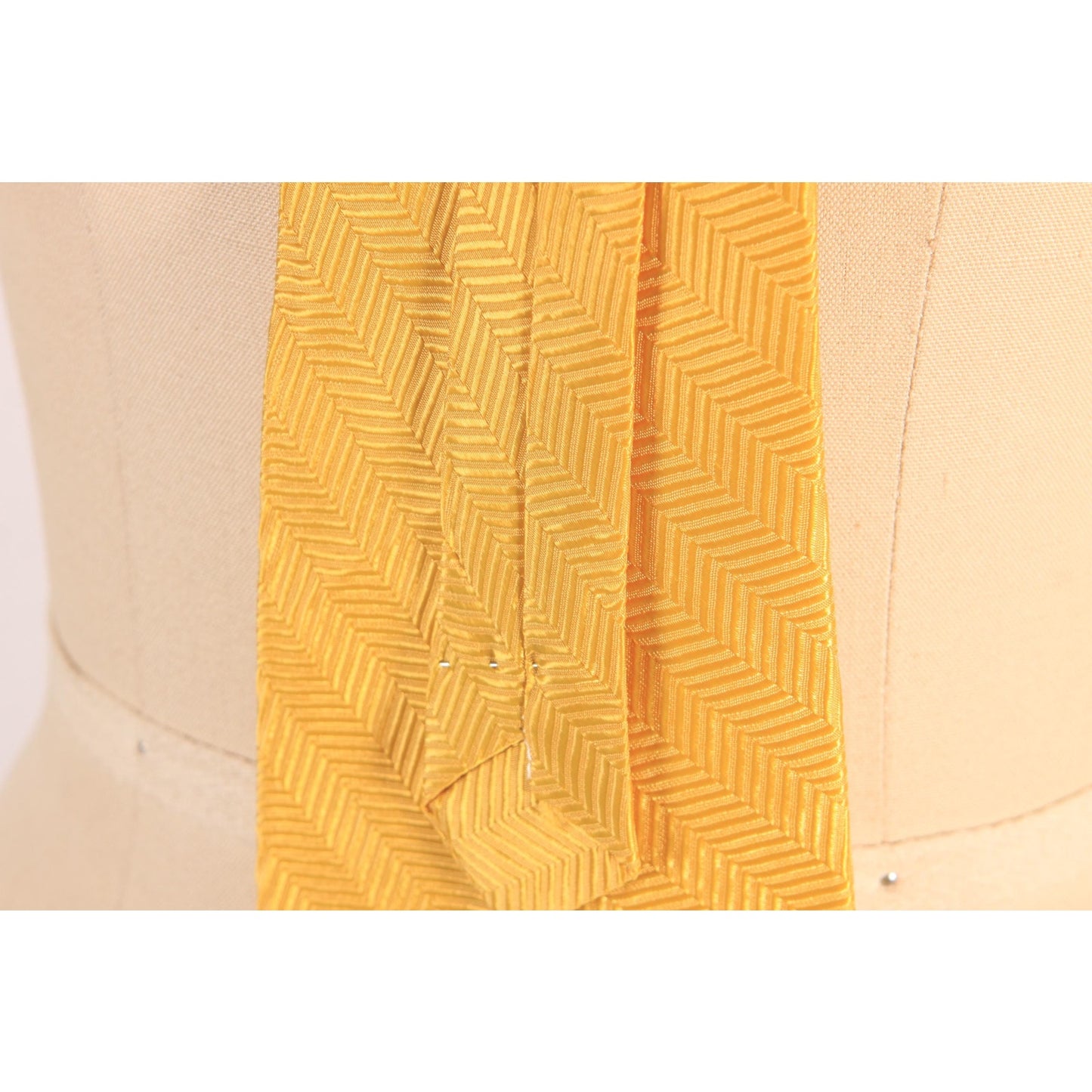 1960s Yellow Clip On Necktie Tie by Rhynecliffe