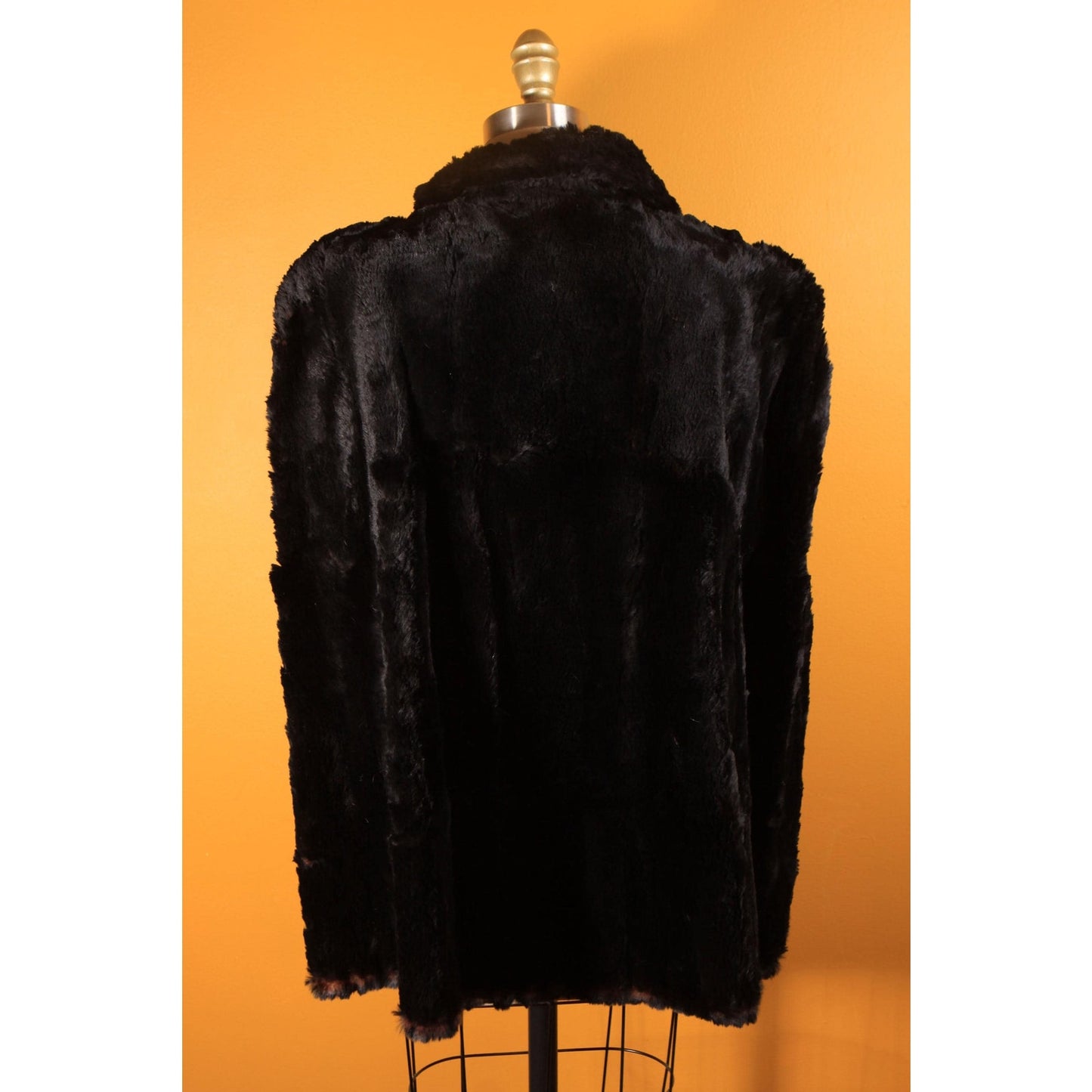 1940s Sheared Black Beaver Fur Cape by McDaniel's -M-L