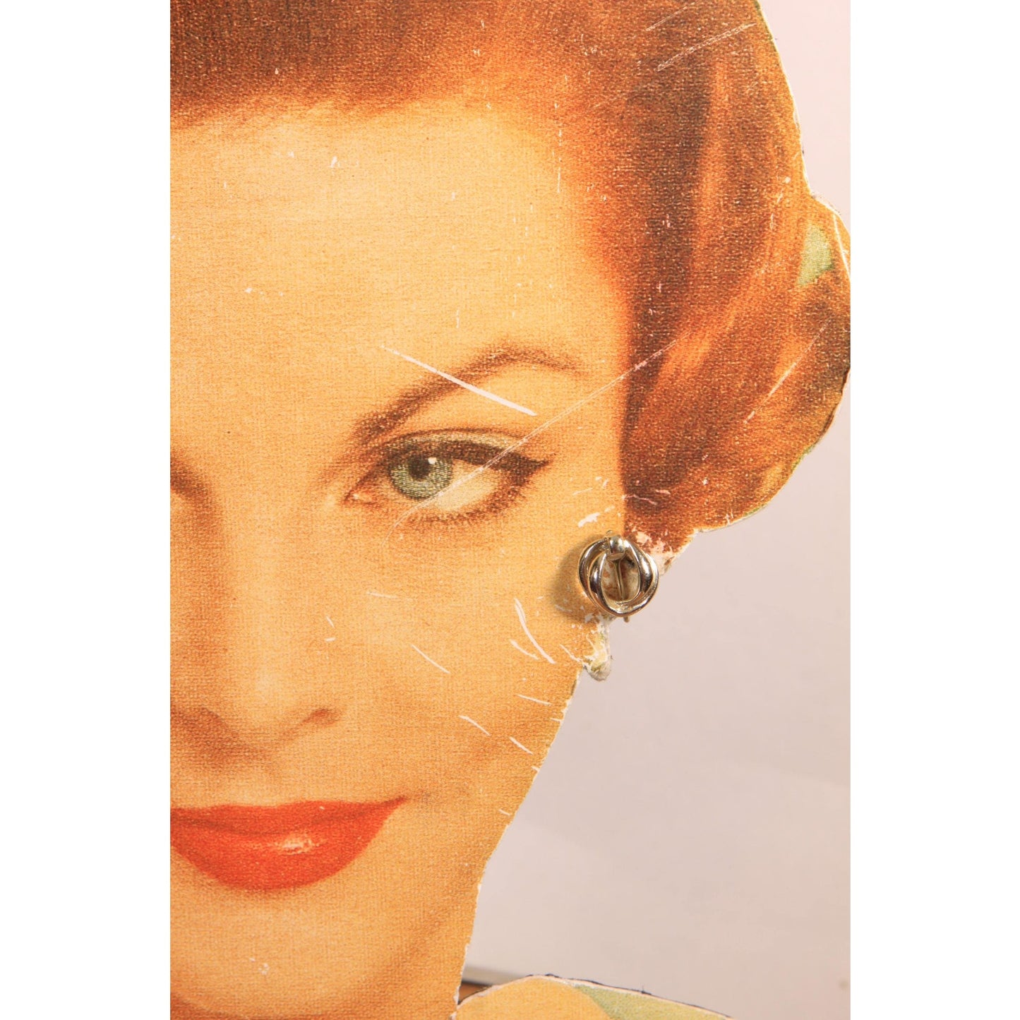 1950s Silver Tone Metal Woven Clip On Earrings