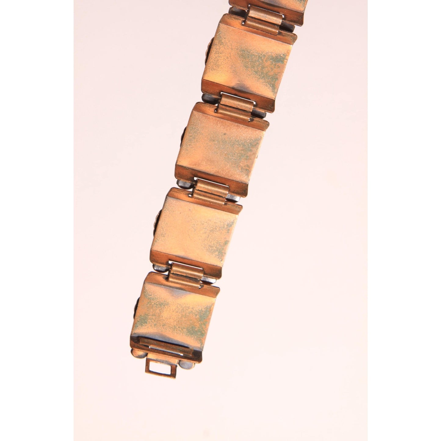 1950s Copper Comedy and Tragedy Mask Bracelet with Matching Earrings Jewelry Set by Renoir