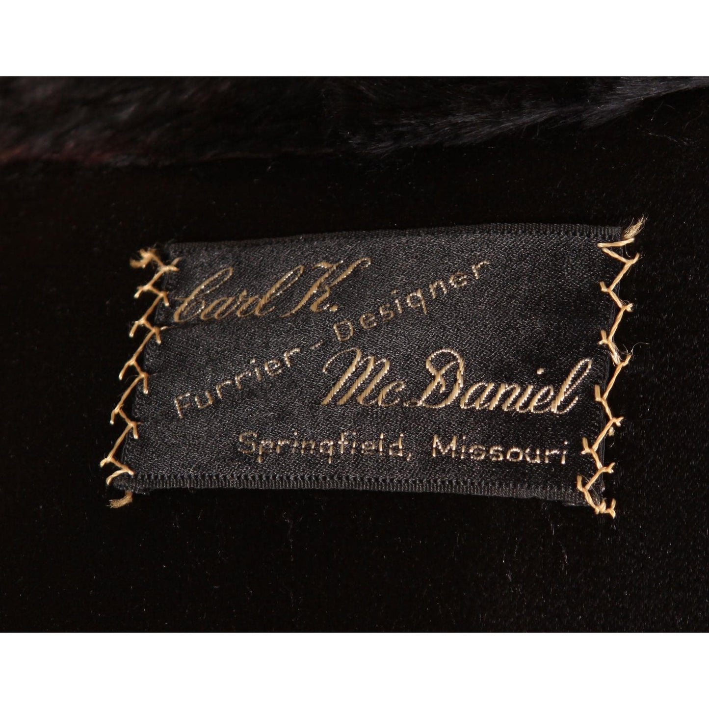 1940s Sheared Black Beaver Fur Cape by McDaniel's -M-L