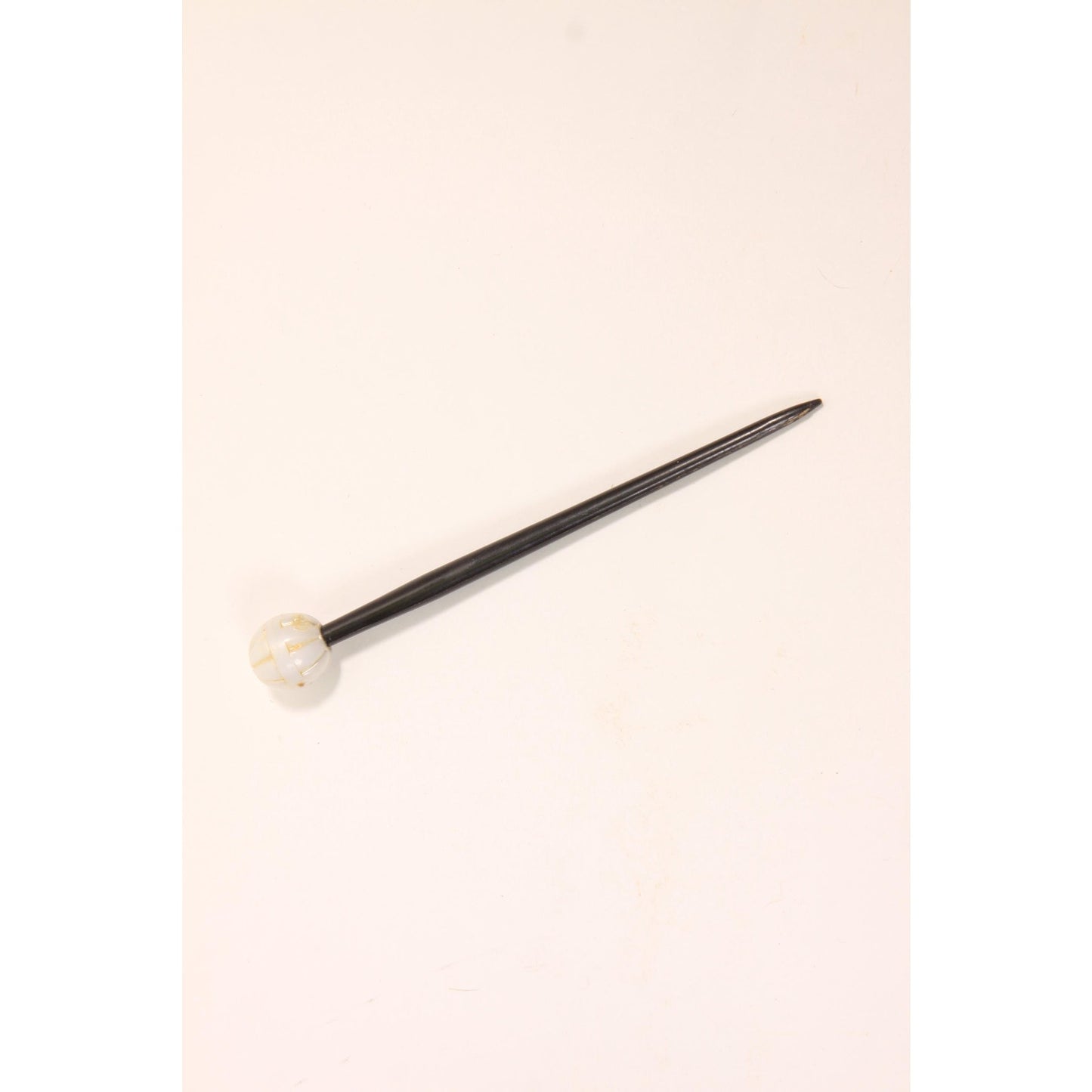 1940s 1950s Black and White Plastic Stick Hair Pin