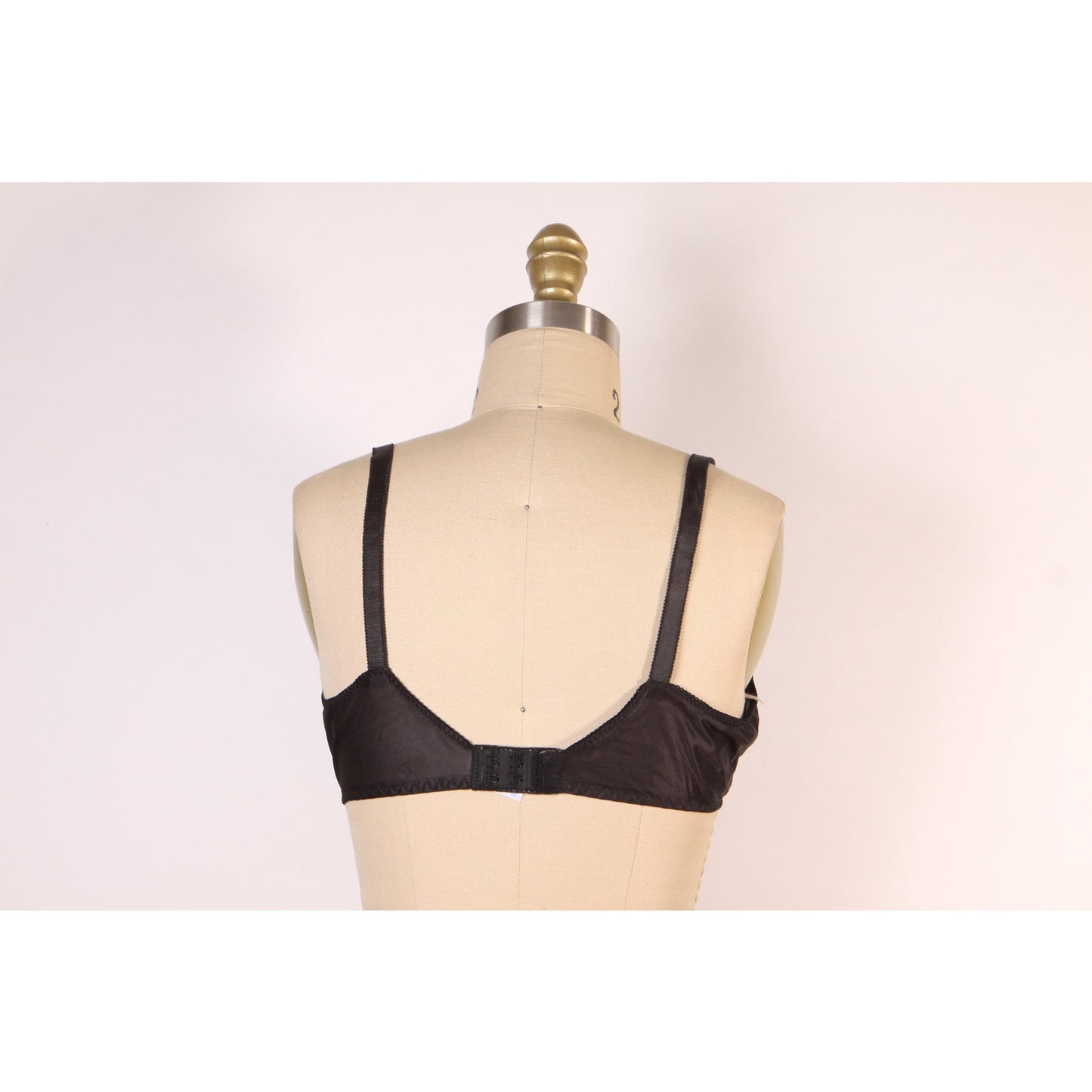 1970s 1980s Black Light Padding Sheer Lace Trim Bra-36C