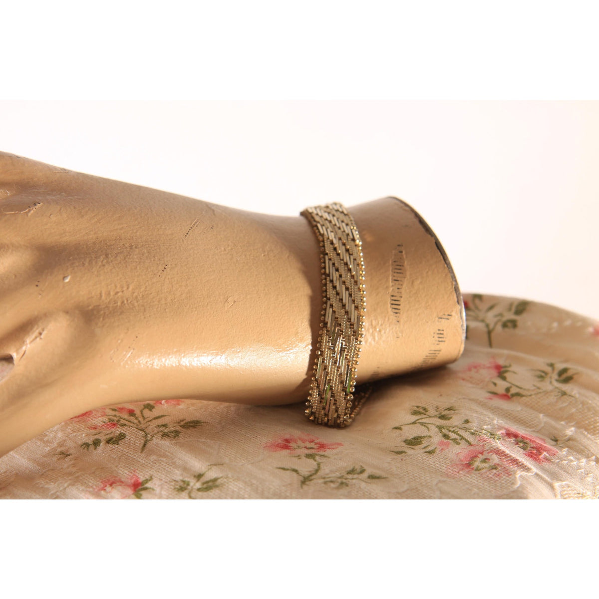 1970s Silver Tone and Light Gold Tone Metal Chain Bracelet