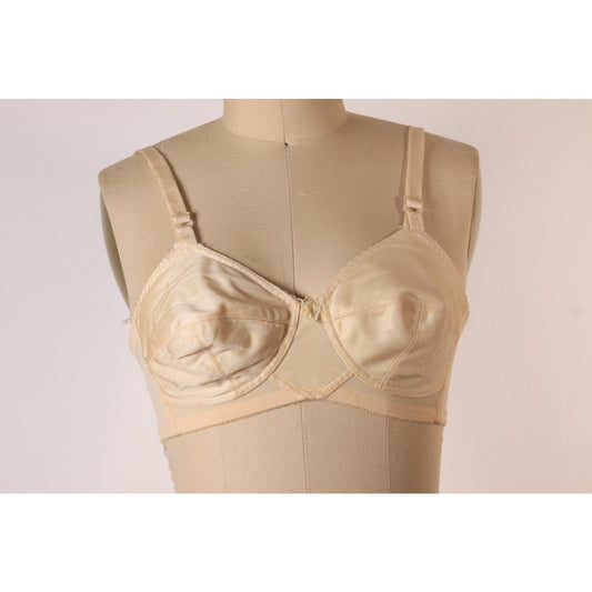 1970s Beige Skin Tone Bow Detail Bra by Carnival-36A