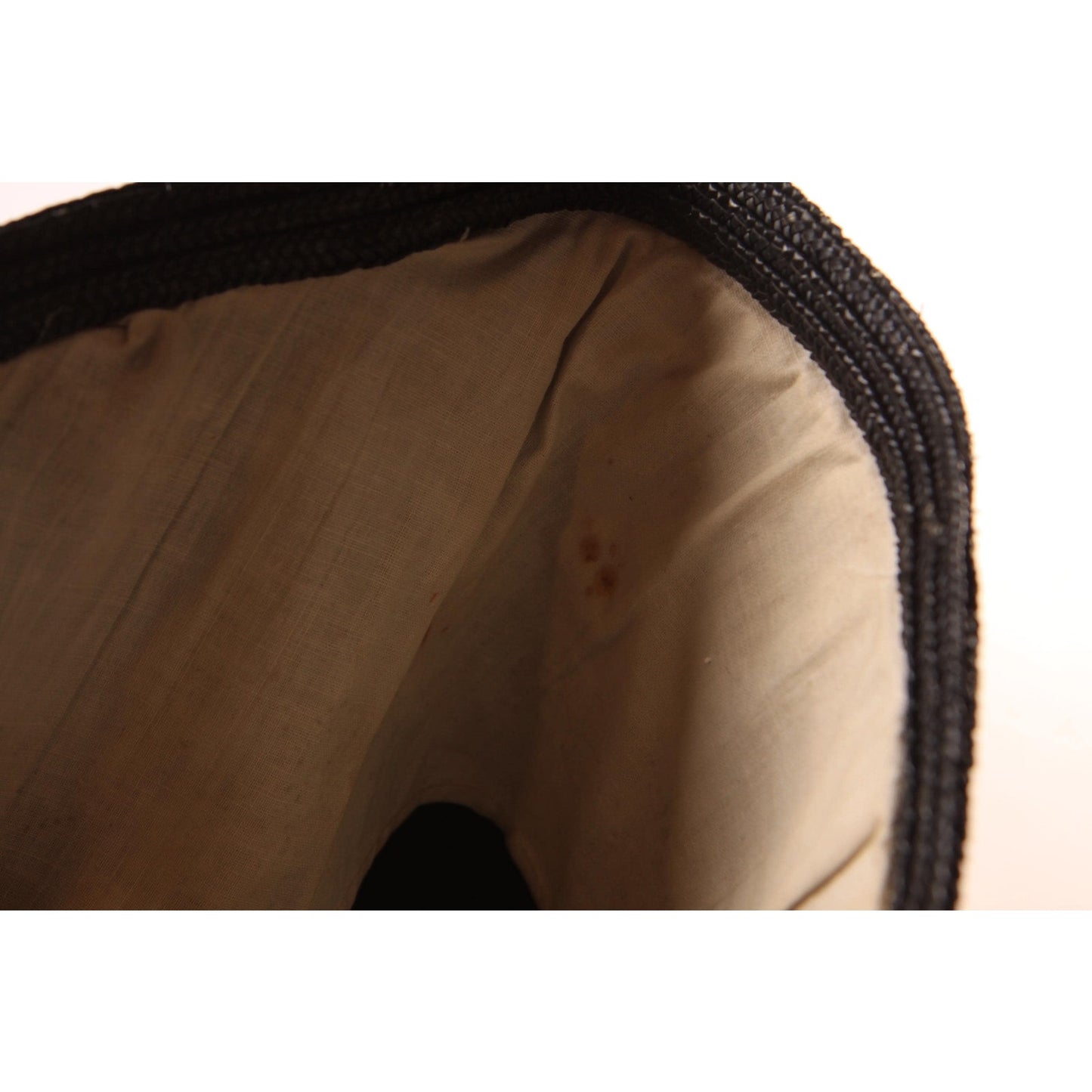 1950s Navy Blue and Cream Blue Lens Novelty Sunglasses Straw Bucket Sun Hat