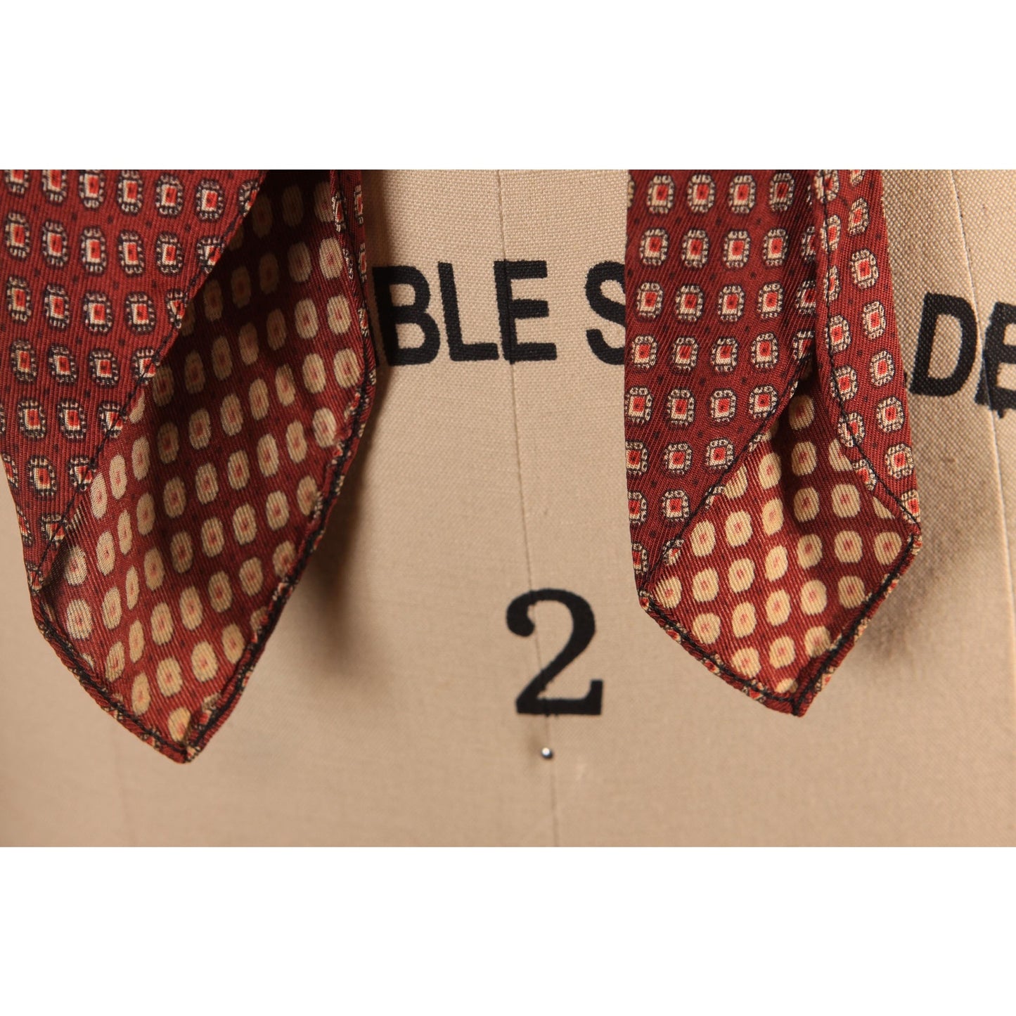 1950s Brown and Yellow Geometric Print Necktie Tie by Boyd's