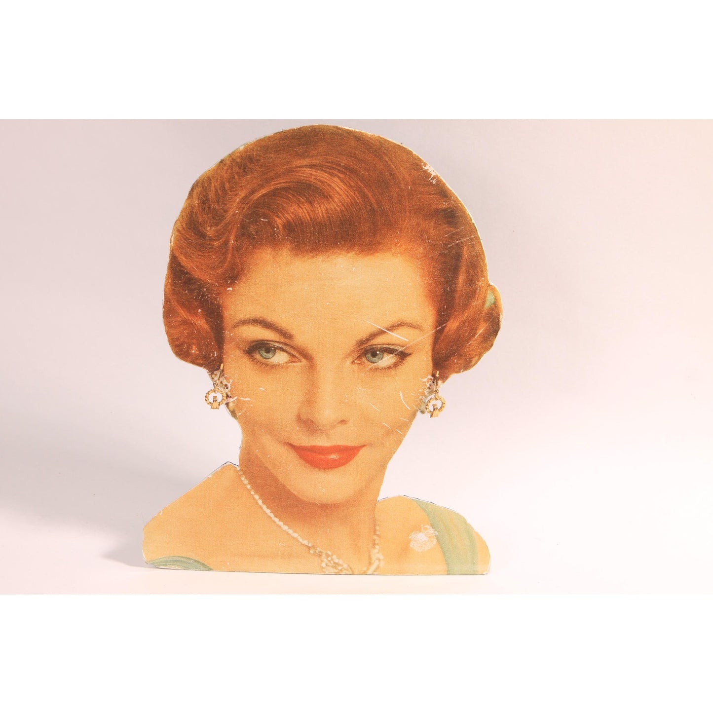 1950s Gold Tone Metal Dangling Hoop Clip On Earrings
