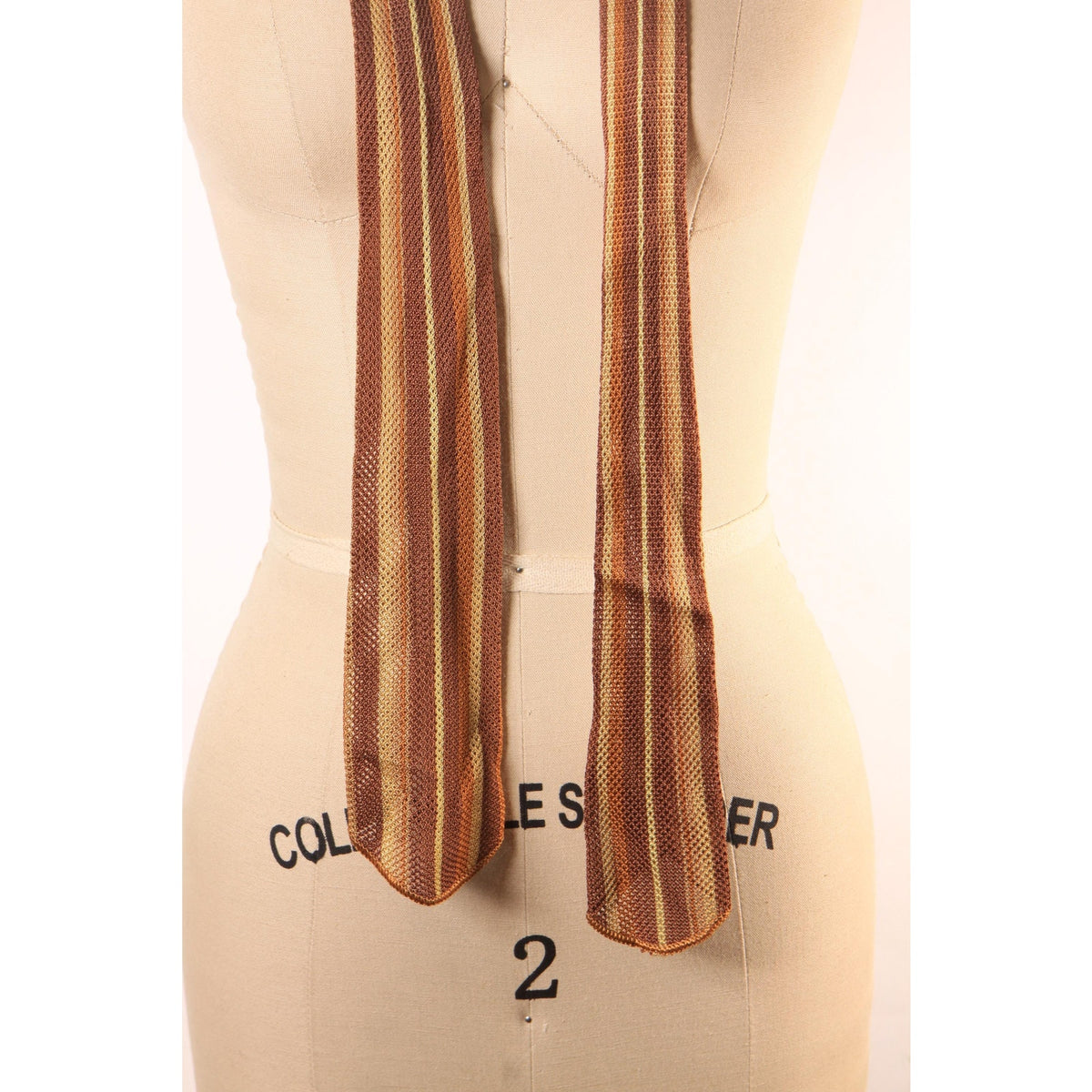 1970s Brown, Tan and Cream Necktie Tie