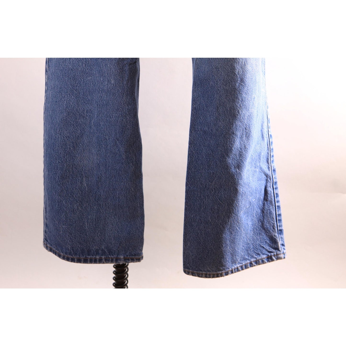 1990s Blue Denim Blank Red Tab 517 Boot Cut Mens Jeans by Levi's- 38x30