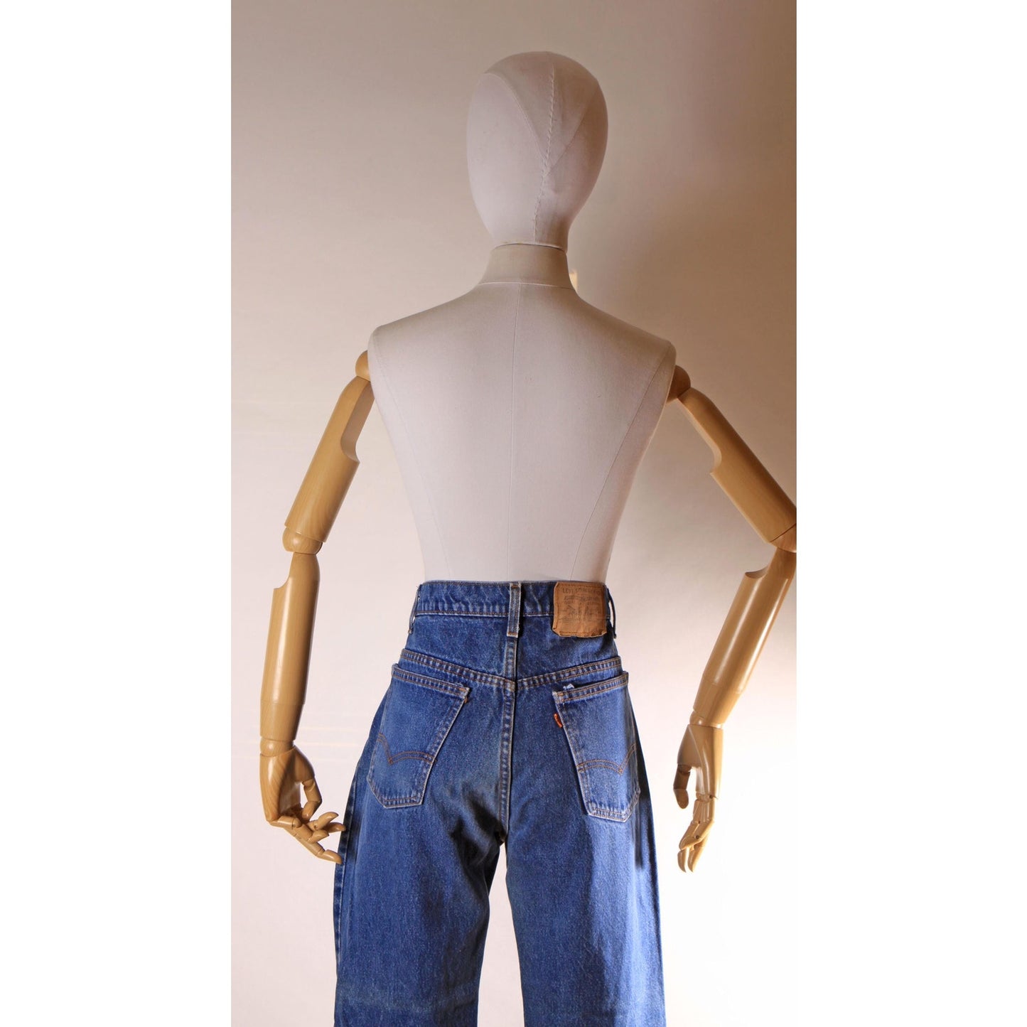 1970s 1980s Blue Denim 517 Mens Orange Tab Jeans by Levi's - 36x29