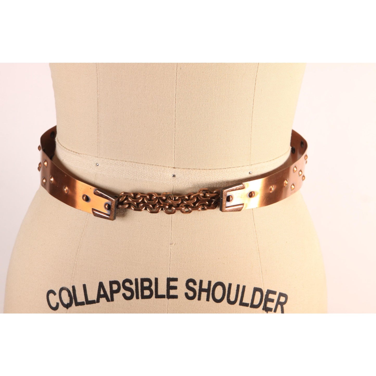 1950s Copper Chain Studded Metal Belt by Renoir -S