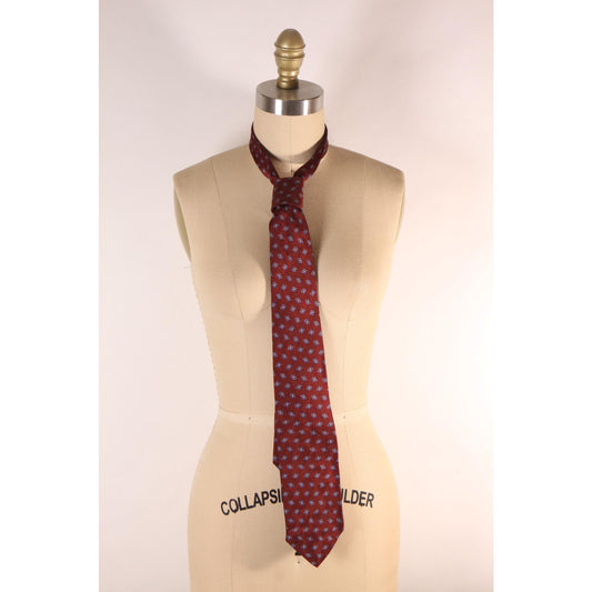 1990s Red and Blue Geometric Necktie Tie by Polo by Ralph Lauren for Neiman Marcus